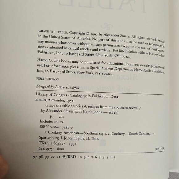 Grace The Table Vintage Cookbook Alexander Smalls Southern Cuisine Local Ethnic - Picture 3 of 8